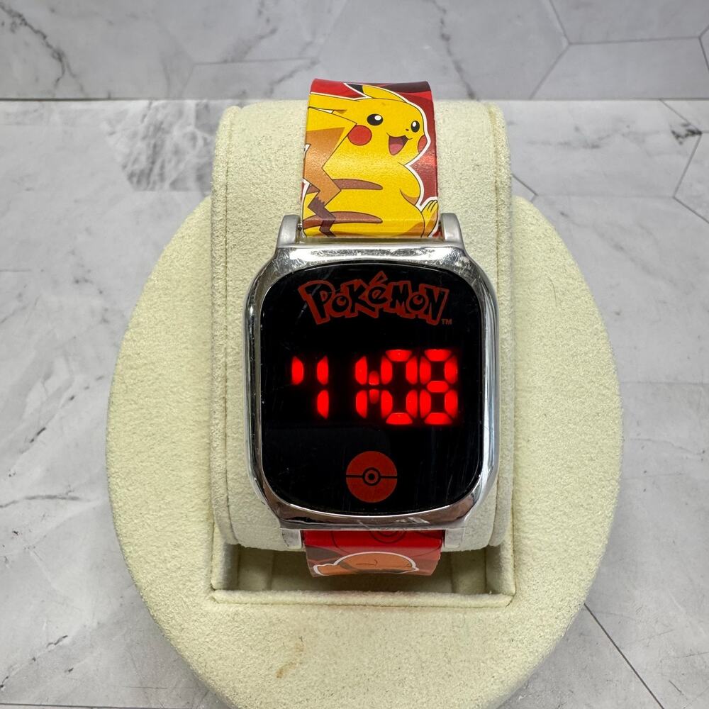 Pokemon LED Watch Kids Unisex Touch Screen Pikachu Charmander Squirtle POK4255WM